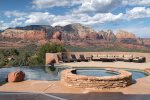 The private deck boasts gorgeous Sedona views